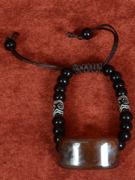 armband met kralen en bruine agaatsteen