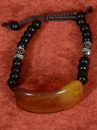 armband met kralen en bruine agaatsteen
