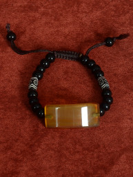 armband met kralen en bruine agaatsteen