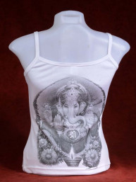Tanktop wit met grijze Ganesha print