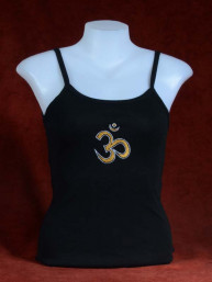 Tanktop met geborduurde  afbeelding van Om zwart
