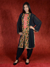 Salwar kameez, Indiase jurk of Punjabi dress zwart rood