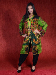 Salwar kameez, Indiase jurk of Punjabi dress groen-zwart