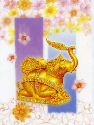 Thaise dubbele wenskaart met envelop nieuwjaar en geluk