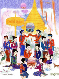 Thaise dubbele wenskaart met envelop nieuwjaar en geluk