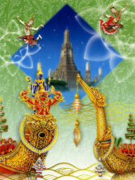 Thaise dubbele wenskaart met envelop nieuwjaar en geluk