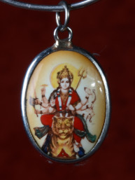 Medaillion met Hindoe Godin Durga
