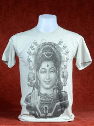 Leuk T-shirt met hoofd van Shiva zacht grijs