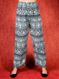 Tai chi broek met touwtje Lana print zwart
