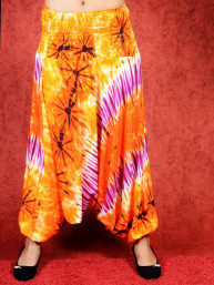 Dip-Dye & Tie-Dye Harem broek model Sinbad oranje