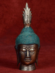 Bronzen hoofd van Boeddha bi-color