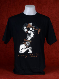 Muay Thai T-Shirt "Wai Khruh" van Human Fighting, Anusha Saisuk design, zwart