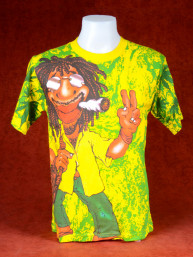 T-Shirt Bobby Marley groen-geel