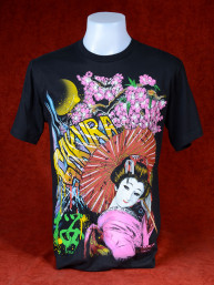 T-Shirt met afbeelding van Geisha met Sakura