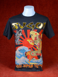 T-Shirt Sugoi Japan Tattoo met twee koikarpers