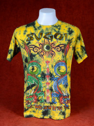 T-Shirt Sugoi Japan Tattoo met twee Chinese draken geel