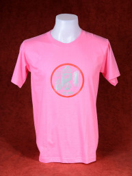 T-Shirt met afbeelding van Ganesha en Om - donker roze