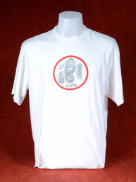 T-Shirt met afbeelding van Ganesha en Om - wit