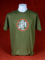 T-Shirt met afbeelding van Ganesha en Om - Legergroen