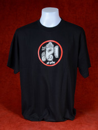 T-Shirt met afbeelding van Ganesha en Om - zwart