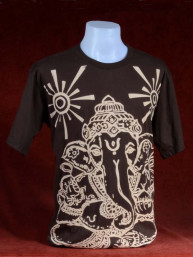 Modern T-shirt met Ganesha bruin