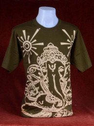 Modern T-shirt met Ganesha groen