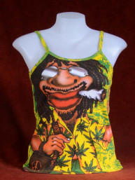 Tanktop met funny Bob Marley print