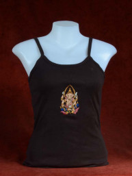 Tanktop met geborduurde afbeelding van Ganesha bruin