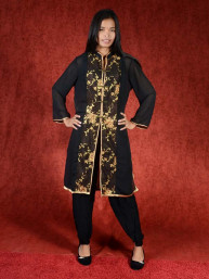 Salwar kameez, Indiase jurk of Punjabi dress zwart bruin