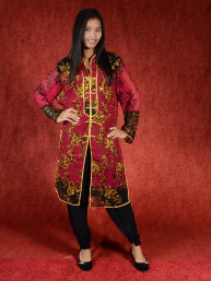 Salwar kameez, Indiase jurk of Punjabi dress rood goud
