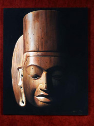 Schilderij met hoofd van Harihara Khmer style