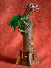 Wierookbrander met twee-koppige draak rood groen