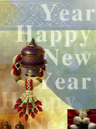 Thaise dubbele wenskaart met envelop nieuwjaar