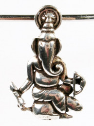 Hanger zilver Ganesha op rat