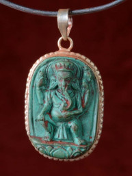 Hanger van Ganesha groen speksteen