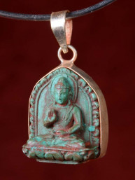 Hanger van Boeddha Abhanga mudra groen speksteen