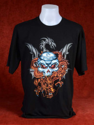 T-Shirt met Chinese Draak en schedel
