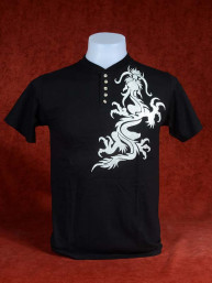 Shirt met zilveren Chinese Draak zwart