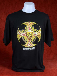 T-Shirt met afbeelding van doodskop op keltisch kruis