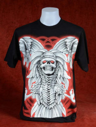 T-Shirt met afbeelding van doodshoofd en Indianen