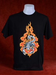 T-Shirt met afbeelding van brandende schorpioen