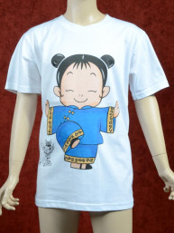 Blauw Kung Fu T-shirt  voor kinderen