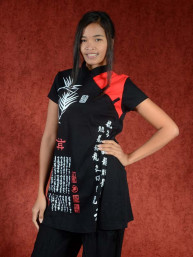 Shirt Bamboe script zwart-rood