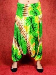 Dip-Dye & Tie-Dye Harem broek model Sinbad groen