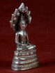 Boeddha miniatuur met Naga. Boeddha voor zaterdag vernikkeld