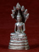 Boeddha miniatuur met Naga. Boeddha voor zaterdag vernikkeld