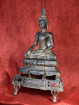 Zittende Boeddha op troon – Shan stijl brons 107 cm