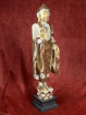 Staand Boeddhabeeld 86cm wit-goud gelakt hout