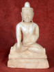 Grote albasten Boeddha in aarde-aanraakhouding 32cm