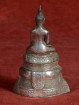 Boeddha op lotustroon verzilverd